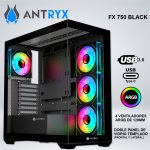 CASE ANTRYX FX 750 BLACK, ARGB FAN X4, USB TIPO-C (ACFX750K)