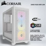 CASE CORSAIR 3000D RGB AIRFLOW VENTILADORES AR120 RGB BLANCO