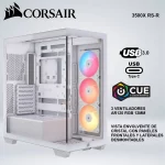 CASE CORSAIR 3500X RS-R VENTILADORES AR120 RGB PANELES FRONTALES DE CRISTAL BLANCO