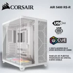 CASE CORSAIR AIR 5400 RS-R BLANCO PANELES TIPO PUERTA FRANCESA VENTILADORES RS-R ARGB