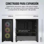 CASE CORSAIR MID TOWER FRAME 4000D RS NEGRO VENTILADORES ARGB PANEL ACERO Y VIDRIO TEMPLADO - Imagen 6