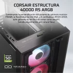 CASE CORSAIR MID TOWER FRAME 4000D RS NEGRO VENTILADORES ARGB PANEL ACERO Y VIDRIO TEMPLADO - Imagen 7