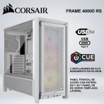 CASE CORSAIR MID TOWER FRAME 4000D RS BLANCO VENTILADORES ARGB PANEL ACERO Y VIDRIO TEMPLADO