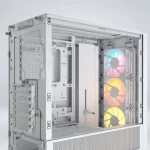 CASE CORSAIR MID TOWER FRAME 4000D RS BLANCO VENTILADORES ARGB PANEL ACERO Y VIDRIO TEMPLADO - Imagen 4