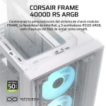 CASE CORSAIR MID TOWER FRAME 4000D RS BLANCO VENTILADORES ARGB PANEL ACERO Y VIDRIO TEMPLADO - Imagen 7