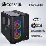 CASE CORSAIR MINI TOWER CRYSTAL 280X RGB CON CRISTAL TEMPLADO NEGRO