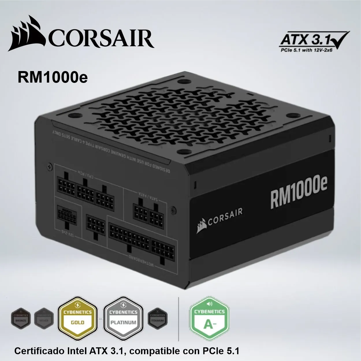 154958380_01 FUENTE DE ALIMENTACIÓN CORSAIR RM1000e 1000W MODULAR - Imagen 1