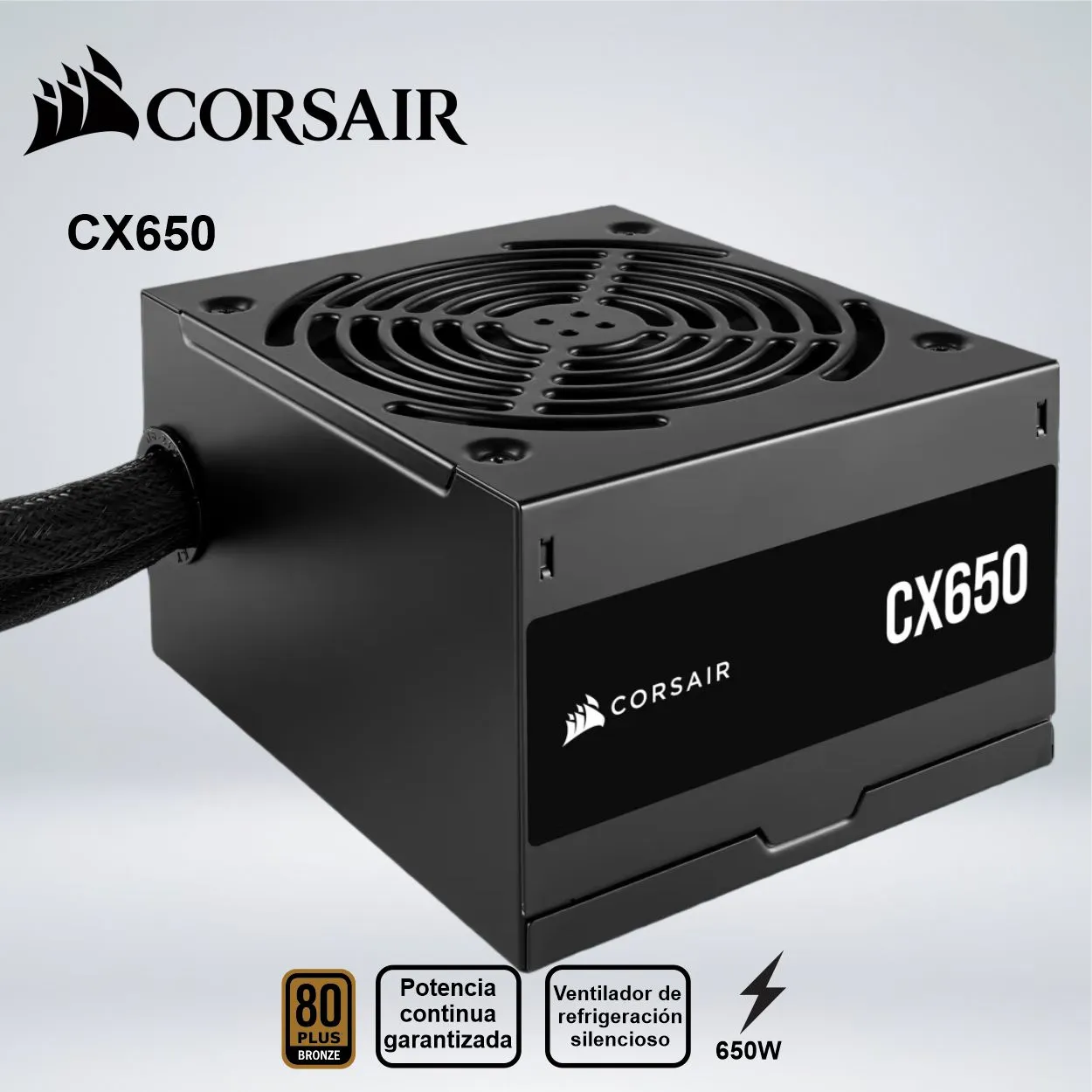 154958478_01 FUENTE DE ALIMENTACIÓN CORSAIR CX650 80 PLUS BRONZE DE 650 W - Imagen 1