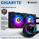 SISTEMA DE ENFRIAMIENTO GIGABYTE AORUS WATERFORCE 280 PANTALLA ARGB