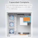 CASE MID TOWER COUGAR FV150 RGB DOBLE PANEL DE VIDRIO TEMPLADO WHITE - Imagen 7