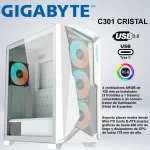 CASE MID TOWER GIGABYTE C301 CRISTAL ARGB WHITE