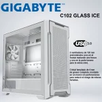 CASE MID TOWER GIGABYTE C102 GLASS ICE ARGB WHITE