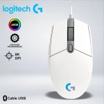 MOUSE LOGITECH G203 LIGHTSYNC OPTICAL 8000 DPI RGB WHITE (910-005794)