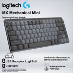 TECLADO LOGITECH MX MECHANICAL MINI RECEPTOR USB BLUETOOTH ILUMINACION LED