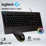TECLADO + MOUSE LOGITECH GAMING PRODIGY G213 Y G203 RGB CABLE USB