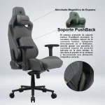 SILLA GAMING COUGAR DEFENSOR S JET GRAY F RECLINA 155° CUERO SINTÉTICO - Imagen 2