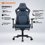SILLA GAMING COUGAR DEFENSOR S NAVY BLUE F RECLINA 155° CUERO SINTÉTICO