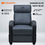 SOFA GAMING COUGAR RANGER ELITE NAVY BLUE CUERO PVC RECLINA 160° REPOSAPIES PLEGABLE
