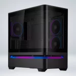 CASE MINI TOWER ASUS PRIME AP202 ARGB BLACK PANEL DE VIDRIO CURVO - Imagen 4