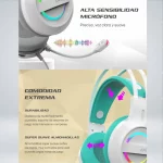 AUDIFONO GAMING IRIS-W AMARILLO RGB - Imagen 5