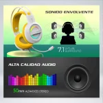 AUDIFONO GAMING IRIS-W AMARILLO RGB - Imagen 6