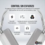 AUDIFONO GAMING CORSAIR HS80 MAX WHITE WIRELESS - Imagen 3