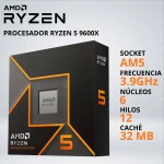 PROCESADOR RYZEN 5 9600X 3.9/5.4 GHz 32MB AM5 GRAFICOS RADEON - 037465.