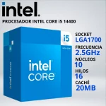 PROCESADOR INTEL CORE i5-14400 LGA1700 2.5/4.7 GHz 20MB GRAFICOS INTEL 730 FAN-COOLER - 036223.