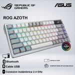 TECLADO GAMING ASUS ROG AZOTH RGB PANTALLA OLED SWITCH ROG NX RED INTERCAMBIABLE 75% WHITE 040393