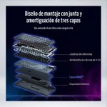 TECLADO GAMING ASUS ROG AZOTH RGB PANTALLA OLED SWITCH ROG NX RED INTERCAMBIABLE 75% WHITE 040393 - Imagen 7