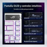 TECLADO GAMING ASUS ROG AZOTH RGB PANTALLA OLED SWITCH ROG NX RED INTERCAMBIABLE 75% WHITE 040393 - Imagen 8