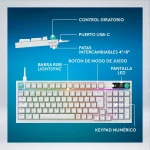 TECLADO GAMING LOGITECH G316 X 98% RGB MECANICO PERSONALIZACIÓN TOTAL WHITE 920-014226 - Imagen 7