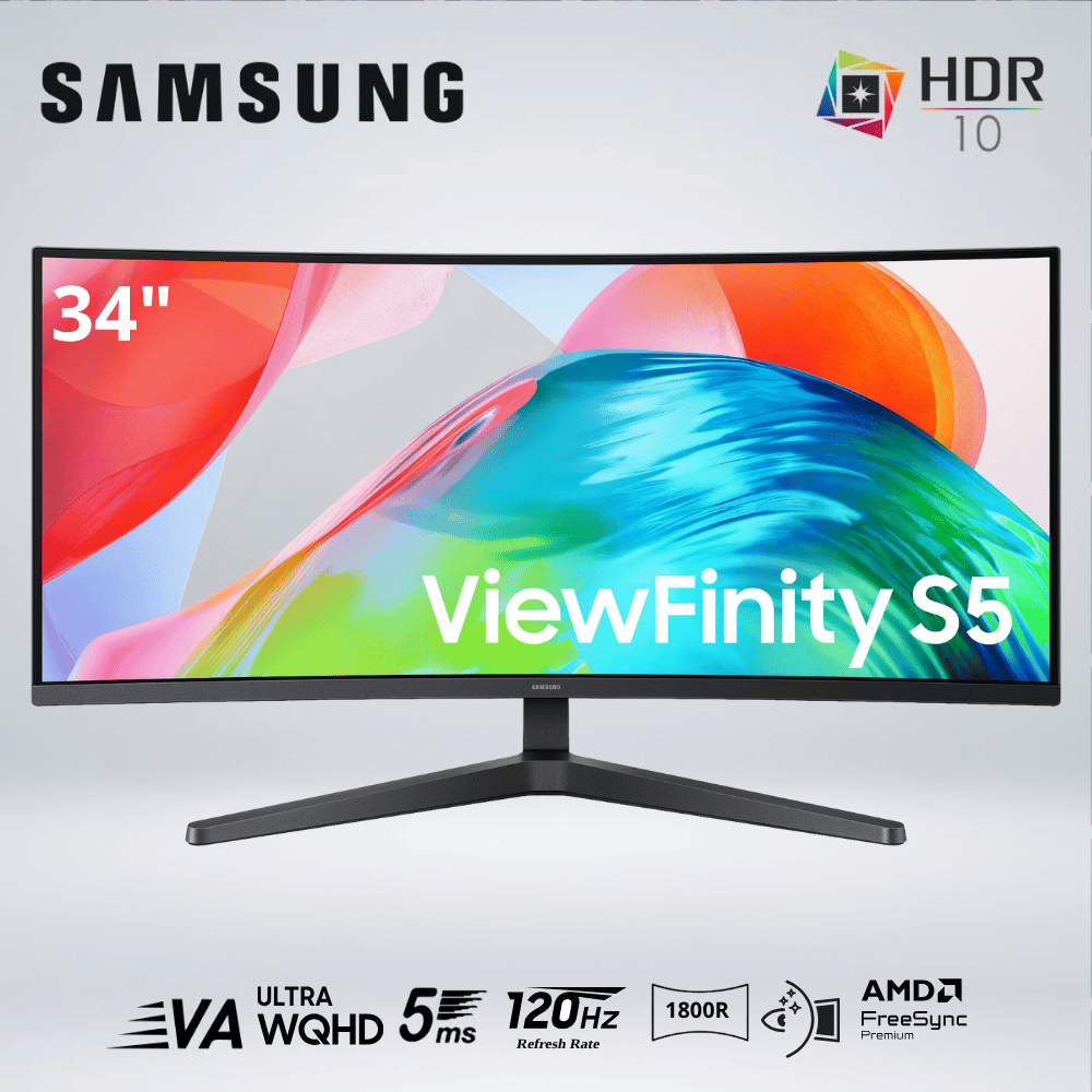 Copia de FONDO (26) MONITOR SAMSUNG 34" VIEWFINITY S5 S55GH ULTRA WQHD VA 120HZ 5MS CURVO LS34H550GANXZA - Imagen 1
