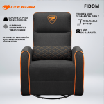 SOFA GAMER FIDOM GIRATORIO 360° MECEDOR ALCOCHADO SOPORTE LUMBAR