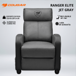 SOFA GAMING COUGAR RANGER ELITE JET GRAY CUERO PVC RECLINA 160° REPOSAPIES PLEGABLE